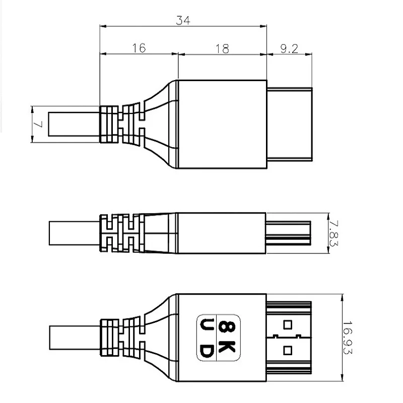 Kabel HDMI 8K @ 60Hz 4K @ 120Hz 48Gbps kabel 2.1 kompatibel HDMI kecepatan tinggi HDR untuk proyektor Laptop PS4 PS5 kabel HDTV