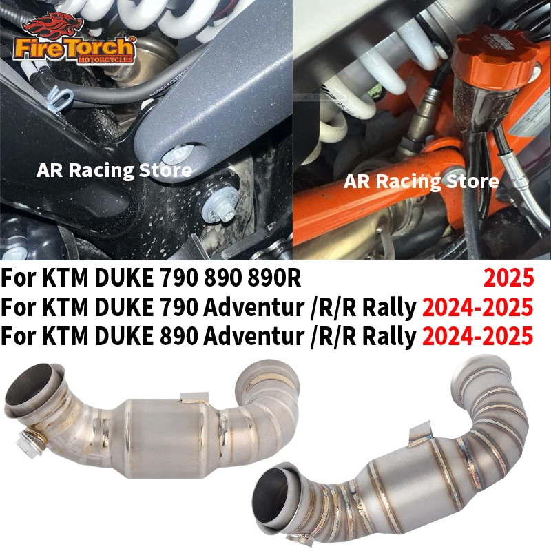 

For KTM DUKE 790 890 Adventure R Rally KTM790 KTM890 2024 2025 Motorcycle Exhaust Escape System With O2 Sensor Mid Link Pipe
