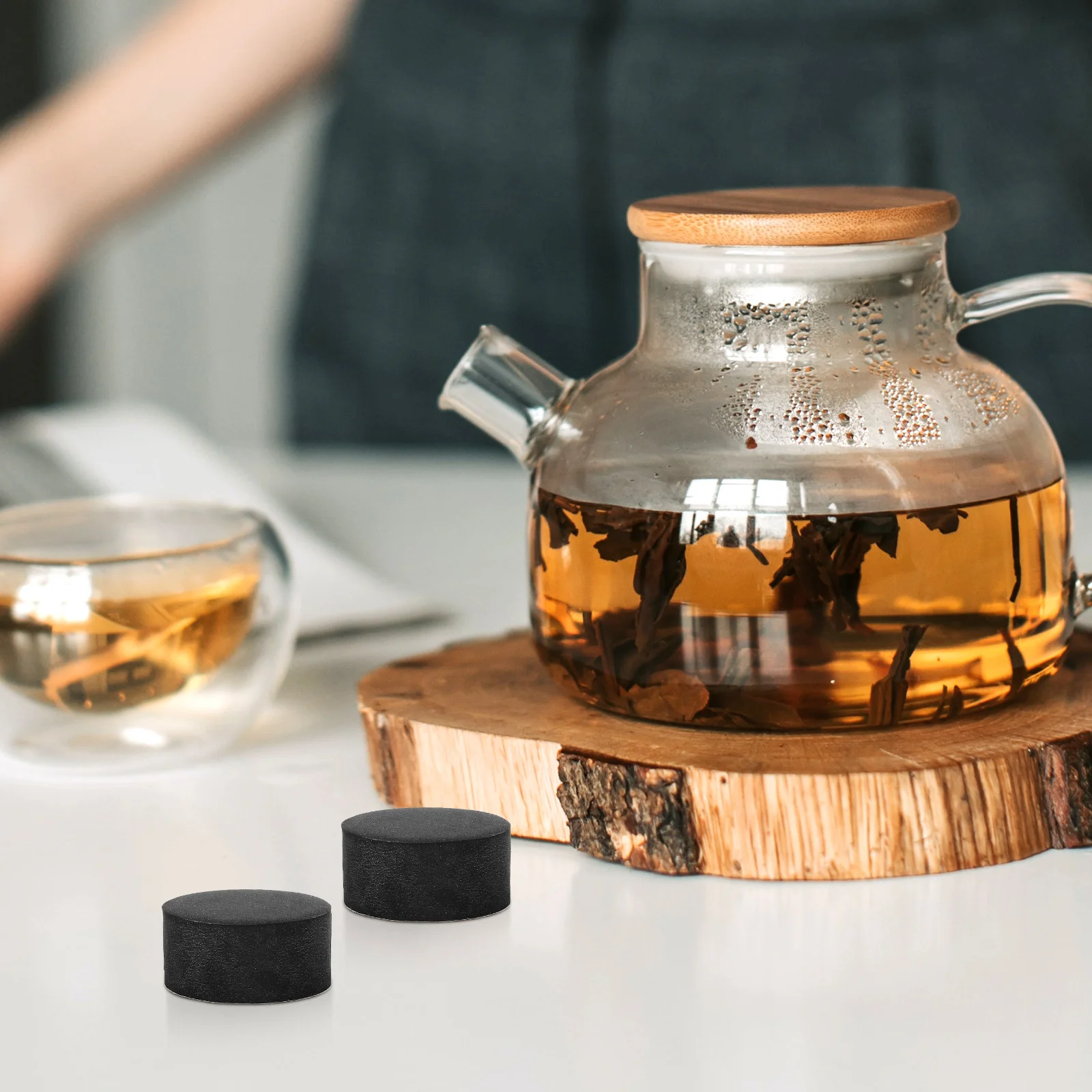 

100pcs Tea Tray Nonskid Risers Flowerpot Round Feet Self-Adhesive Plant Riser For Indoor Outdoor Garden Pot Elevator Anti-Skid