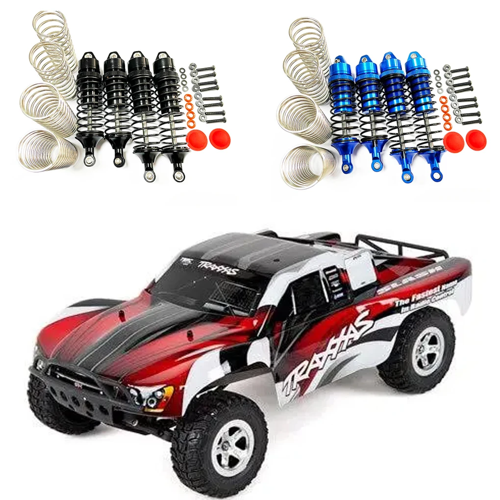 Metalowy aluminiowy amortyzator przedni tylny do Traxxas 1/10 Rustler Hoss Slash 4X4 VXL RC Car Upgrade Parts