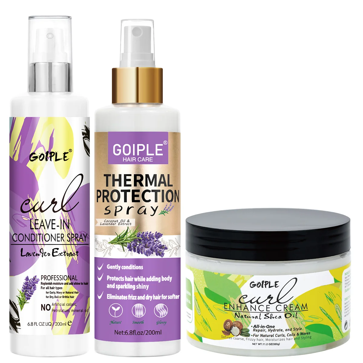 GOIPLE Leave-in Moisturizing Conditioner Heat Protection Spray for Hair Curl Defining Cream Smoothing Nourishing Hair Care Mist