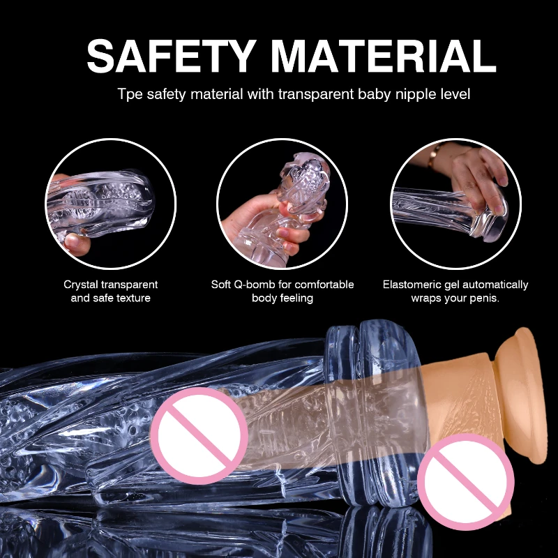 Vacuum Male Masturbators Pleasent Aircraft Cup Crystal Masturbation Device Soft Clear Pocket Pussy Penis Sleeve Adult Sex Toys