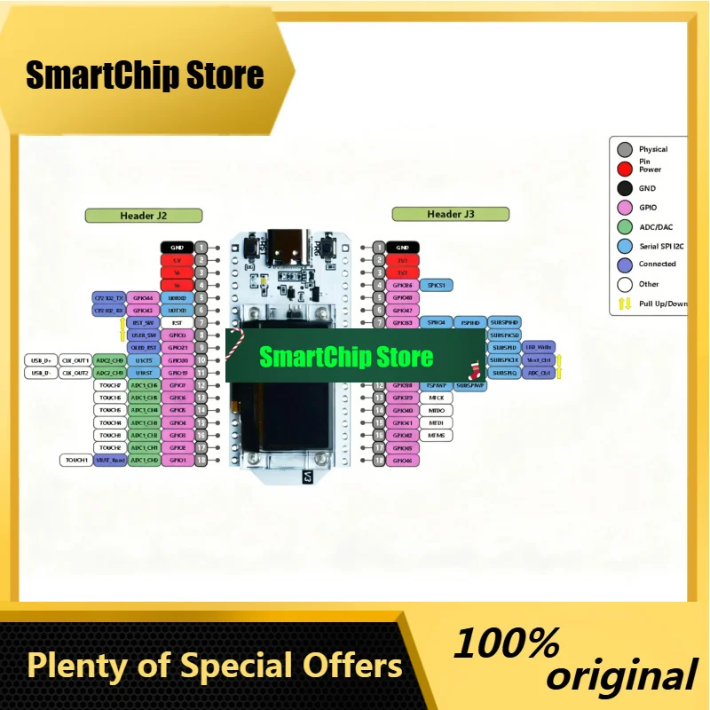 SmCpLoRa32 ESP32-S3 Development Board SX1262 WiFi OLED Module Compatible With Arduino Support Meshtastic