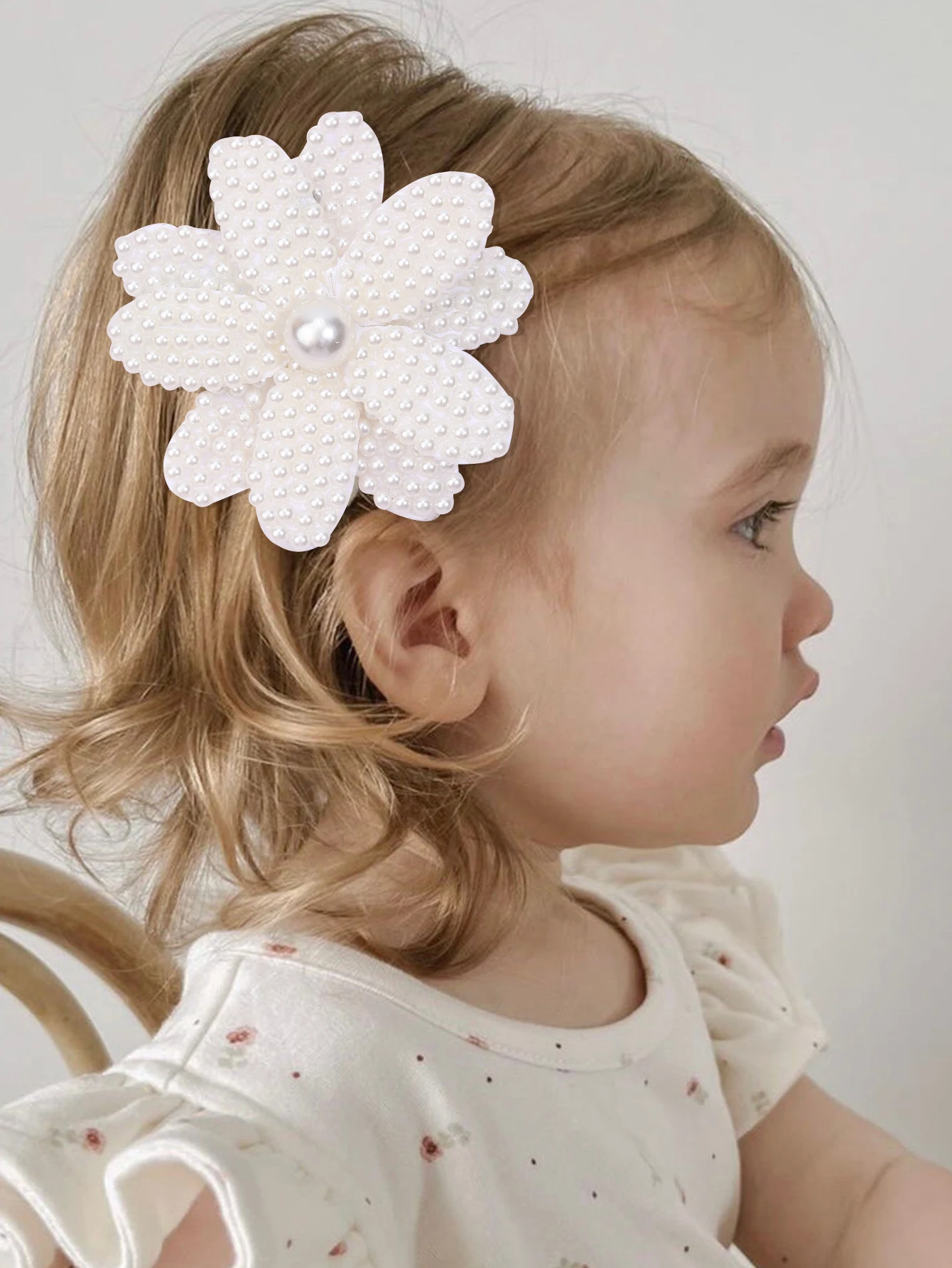 New White Pearl Bow Hair Clip Bling Rhinestone Center Hair Pin for Girls Boutique Fashion Barrettes Children Hair Accessories