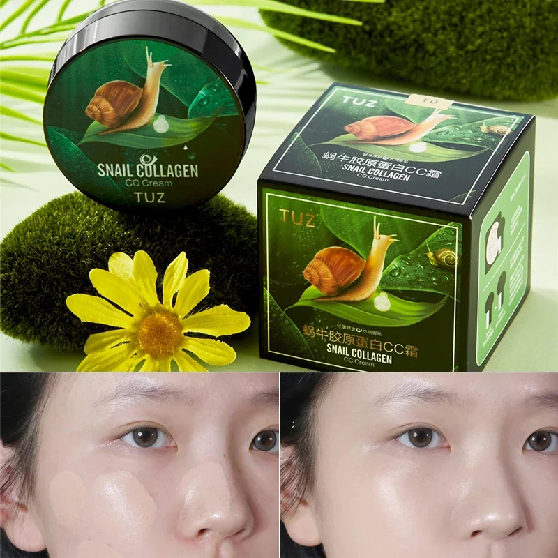 TUZ Snail Collagen CC Cream Mushroom Head Cushion Foundation Concealer Brightening Moisturizing Holding Makeup Oil Control