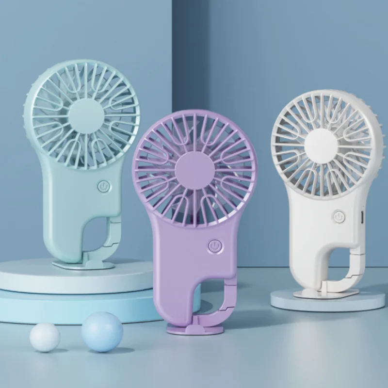 New Mini Handheld Desktop USB Rechargeable Fan 3-speed Adjustment with Mountaineering Buckle for Mountaineering Outdoor Home use