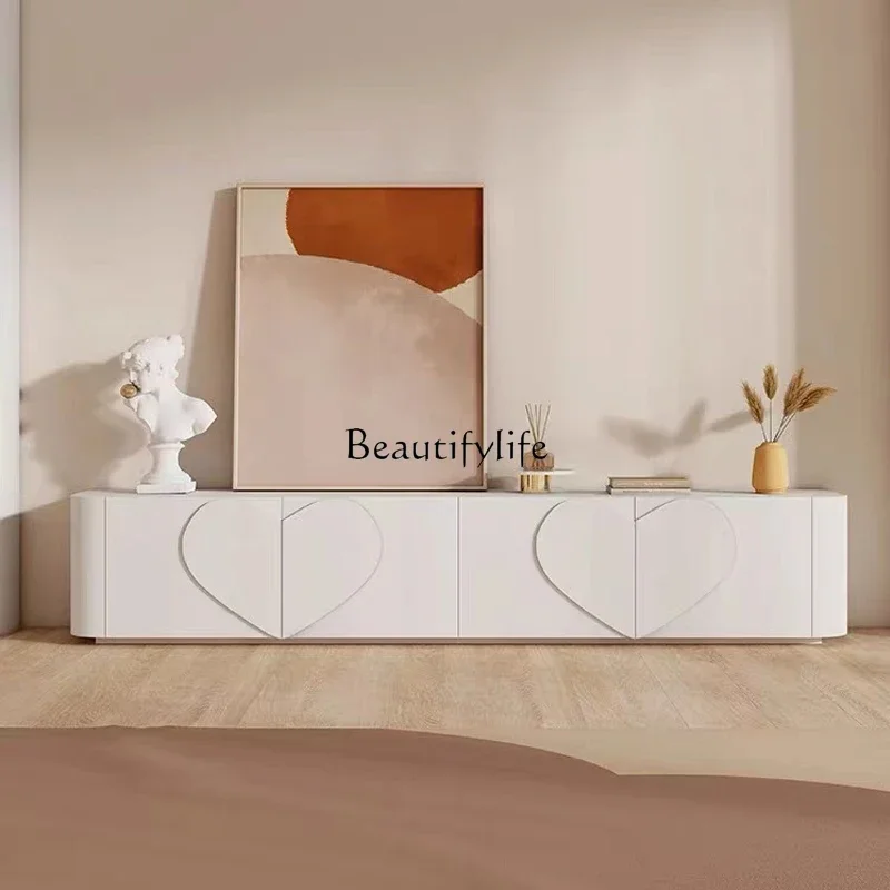 

FG10*American light luxury cream white porch cabinet modern simple TV cabinet