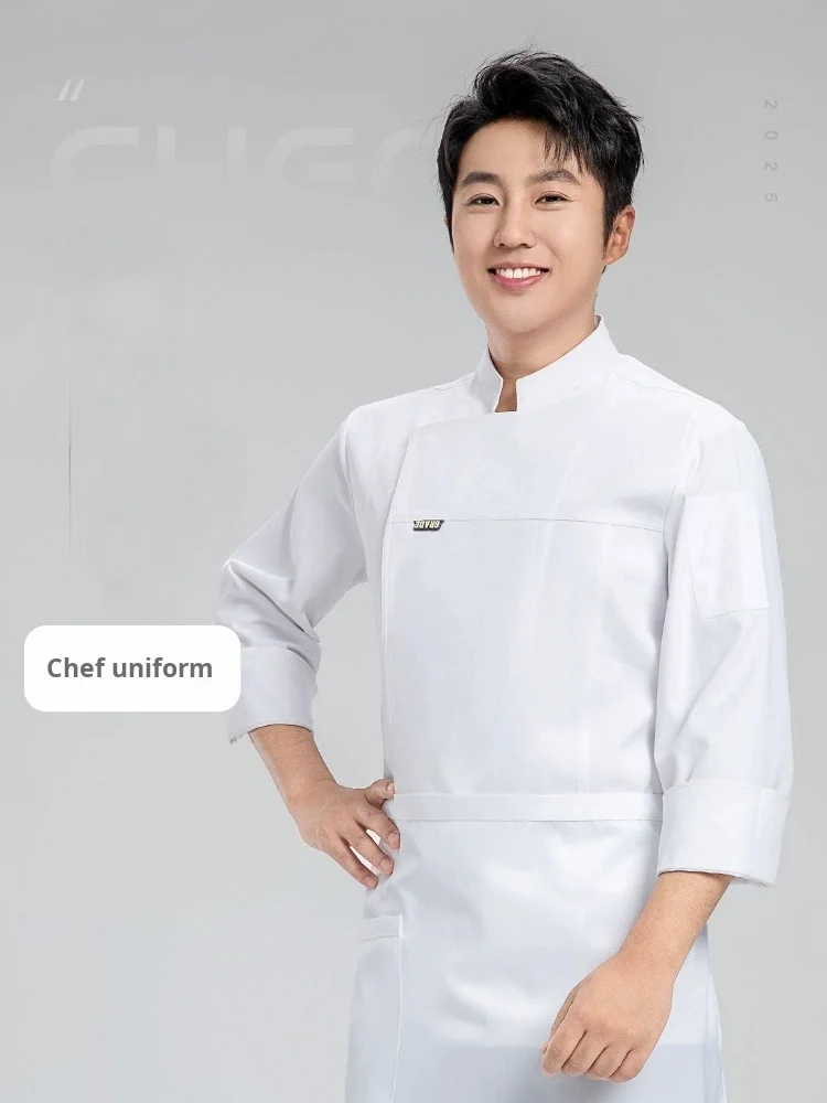 

Унисекс пальто шеф-повара с длинными рукавами, традиционный китайский дизайн, униформа общественного питания для отеля, ресторана, чайной комнаты, кухни, персонала