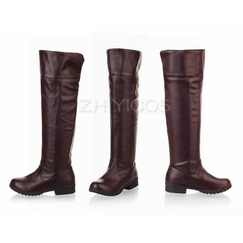 Attack on Titan Shingeki No Kyojin Eren Levi Cosplay Boots Knee Length Anime Cosplay Shoes Black Brown Size 35-48