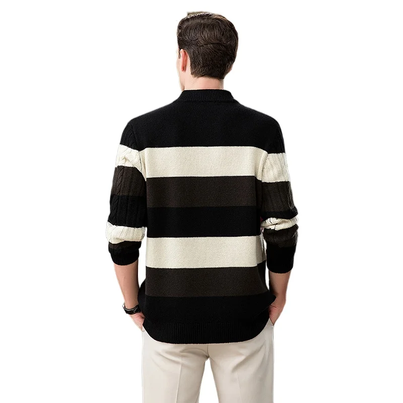 100% Pure Wool Half Turtleneck Business Casual Long-Sleeve Wool Sweater Knitted  Wool High Quality Tops