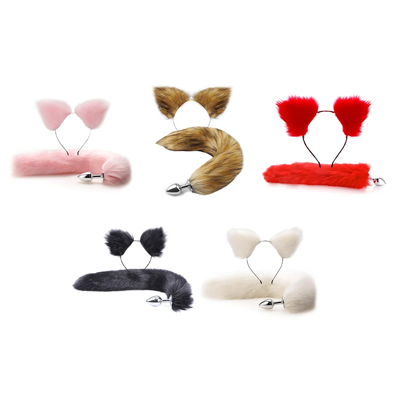 Metal Fox Tail Anal Plug With Hairpin - Flirting Butt Plug, Cosplay Tail Sex Toy For Women Men Couples, BDSM Adult Game Shop
