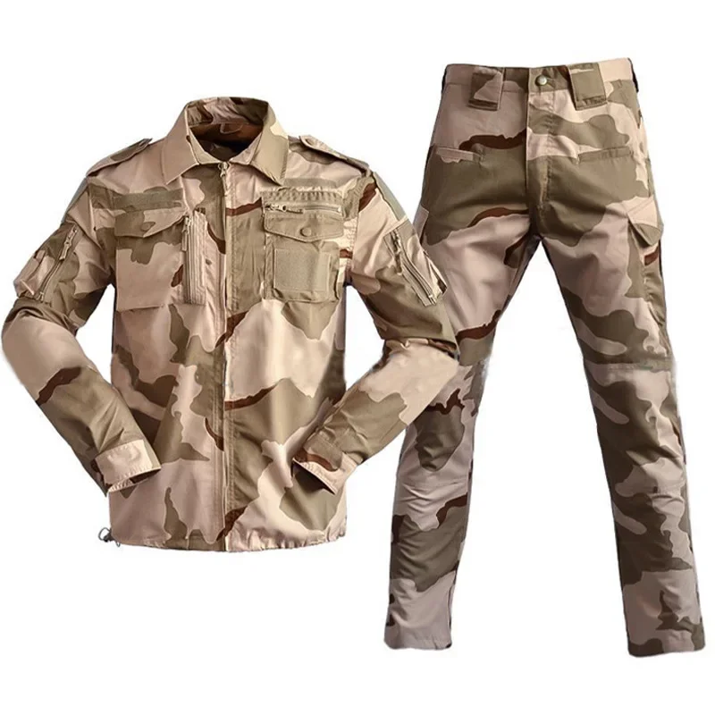 Tactical Shirt Pants Set Combat BDU Uniform Camo Outdoor Sports Work Training Hiking Hunting Clothes Airsoft Sniper Ghillie Suit