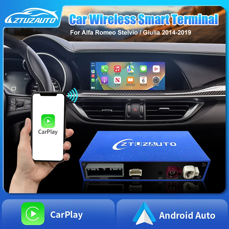 Wireless Apple Carplay Module For Alfa Romeo Giulia 2016 - 2019 Wireless Android Auto Box Support Mirror Link AirPlay