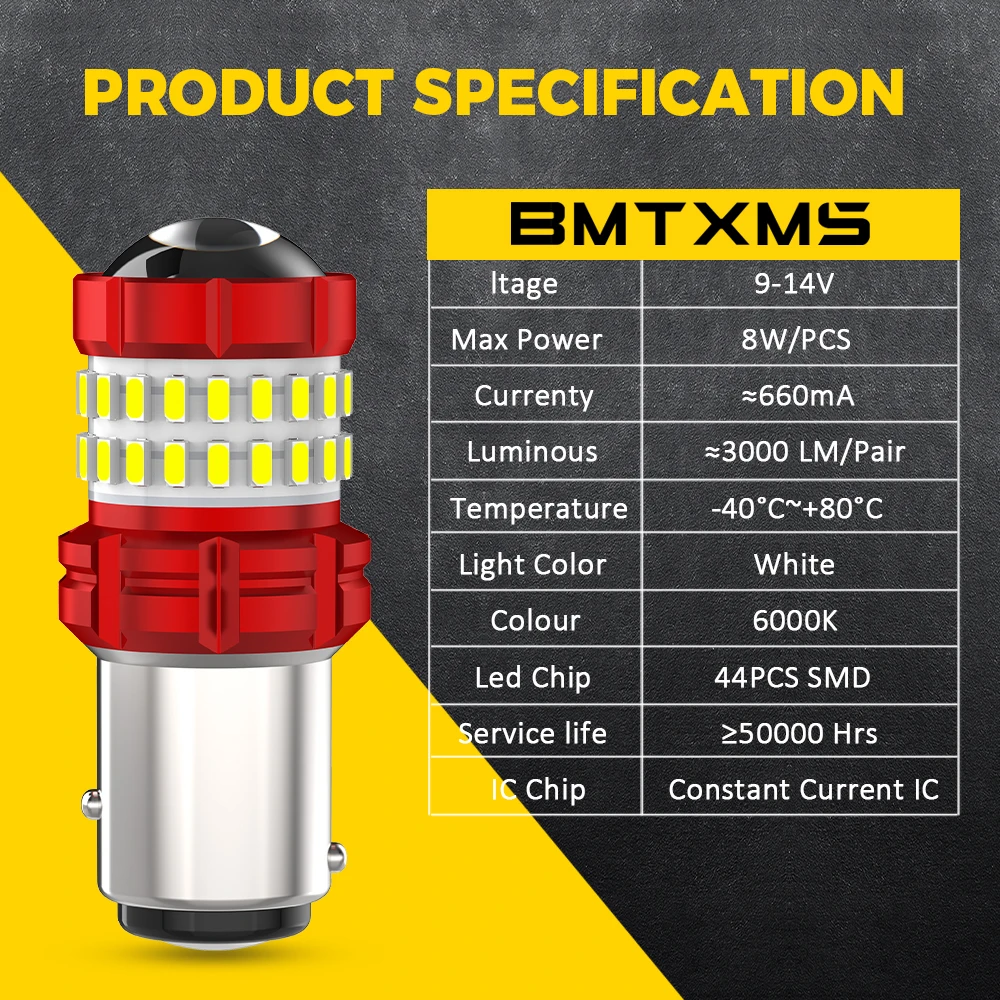BMTxms 2 قطعة 1157 P21/5 واط سيارة LED Blubs النهار تشغيل ضوء DRL Canbus 6500 كيلو الأبيض لسيتروين C4 MK2 B7 هاتشباك فان NC DS4 NX