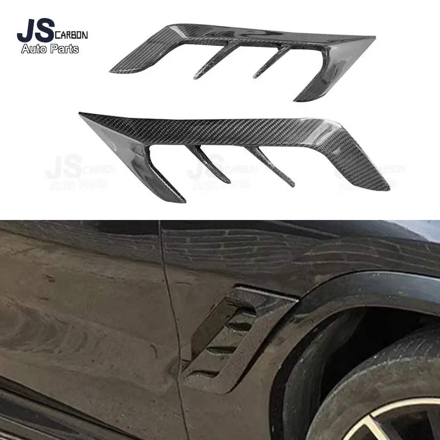 For BMW X6M F96 Carbon Fiber Rear Side Fender Air Intake Decorative Cover Fender Wind Blade Mudguard Windscreen Auto Parts