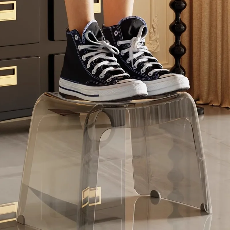 Plastic Ottoman Household Strong and Durable Stackable Light Luxury High Sense Shoe Changing Stool