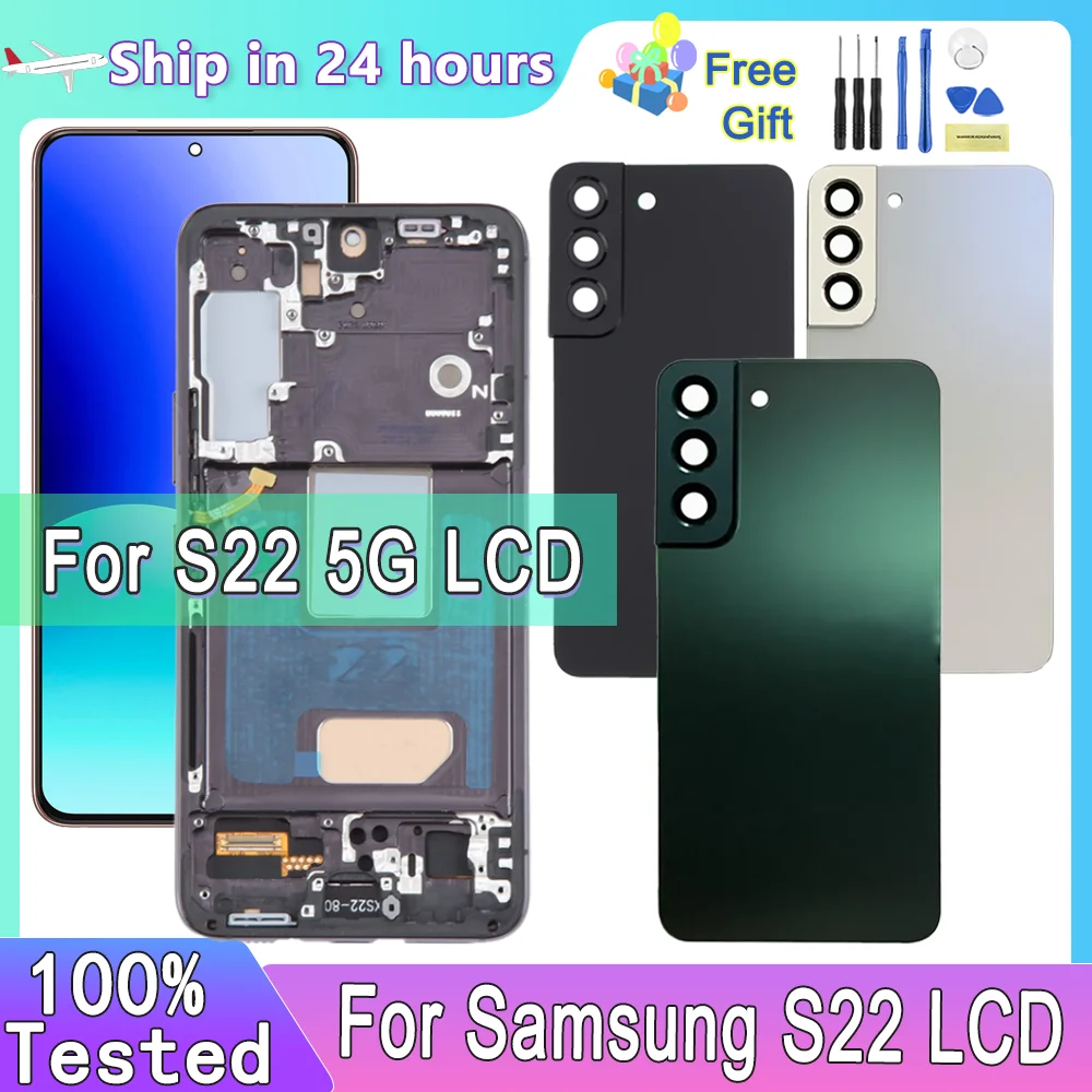 

TFT S22 5G Screen Assembly for Samsung Galaxy S22 5G S901B S901B/DS Lcd Display Digital Touch Screen With Frame Replacement