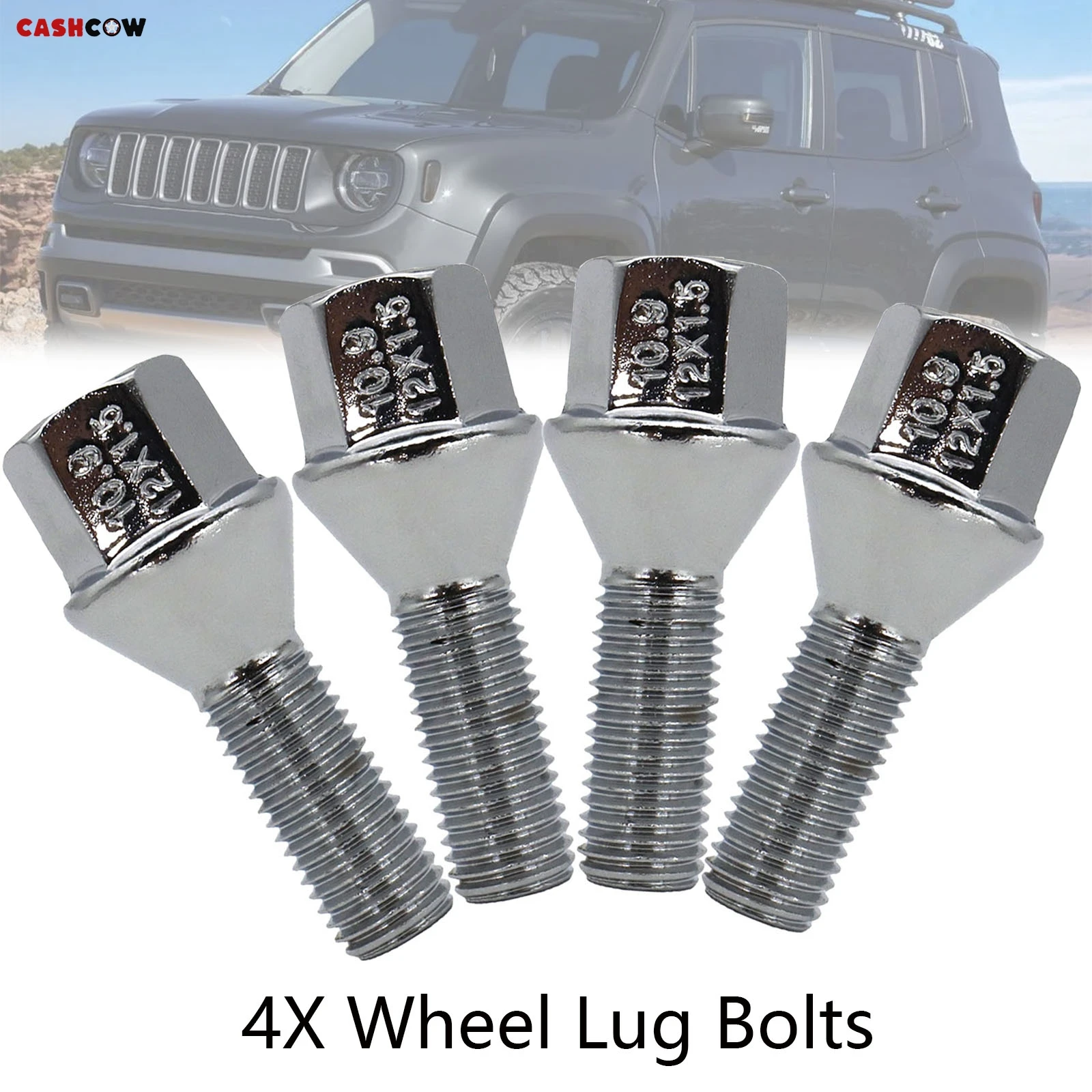 4Pcs Car M12× 1.5 Wheel Studs Lug Bolts Silver 28mm Truck Parts Tool For BMW 128i 2013-2008 Mercedes-Benz CLK550 Volkswagen Golf