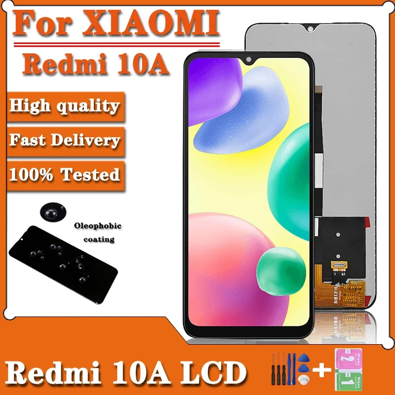 6.53 inche IPS LCD do Xiaomi Redmi 10A LCD z 10 punktami dotykowymi dla modelu 220233 l2c do naprawy ekranu LCD Redmi 10a