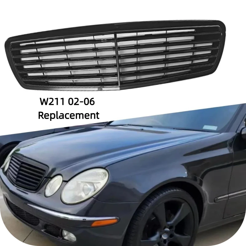 

Front Center Hood Grille Bumper FOR Mercedes-Benz E-Class W211 E200 E240 E320 2002 2004 2005 2006 replacement