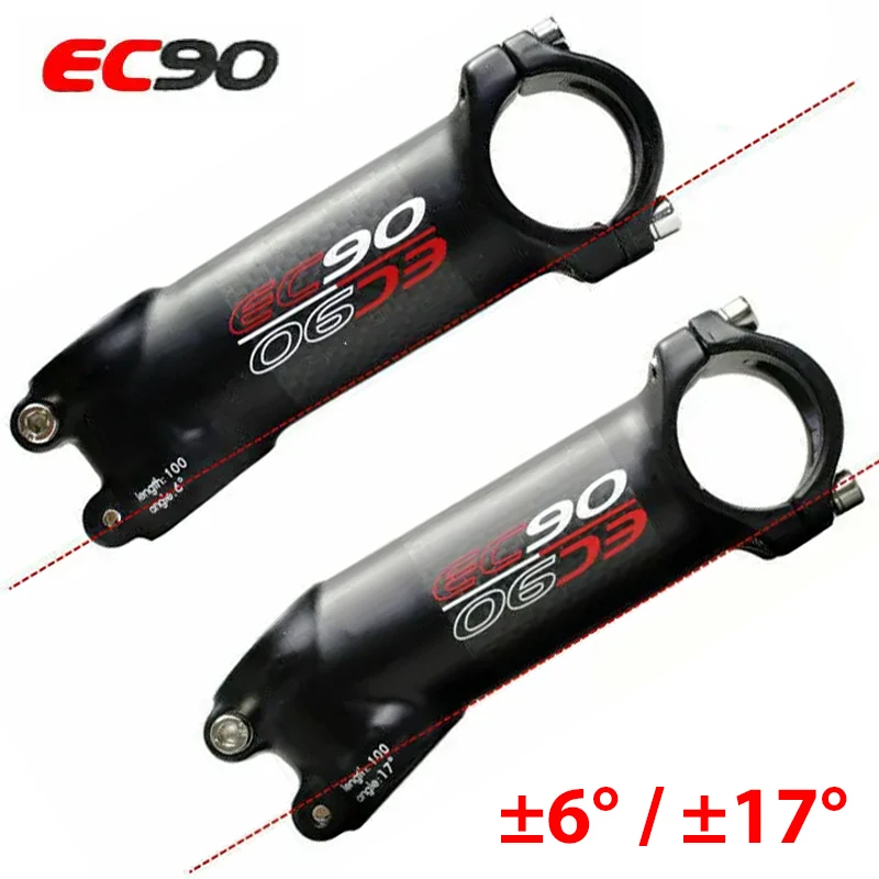 

EC90 Вынос велосипеда из углеродного волокна 6/17 градусов MTB, вынос руля, дорожный велосипед 31,8 мм, 60/70/80/90/100/110/120 мм, вынос руля, часть велосипеда