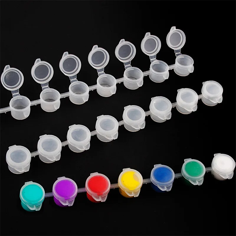 2ml/3ml/5ml Empty Bottle of Paint Pot Pod Strip Empty Paint Pots Cups Color Pot Strips Paint Containers with Lids for Storage