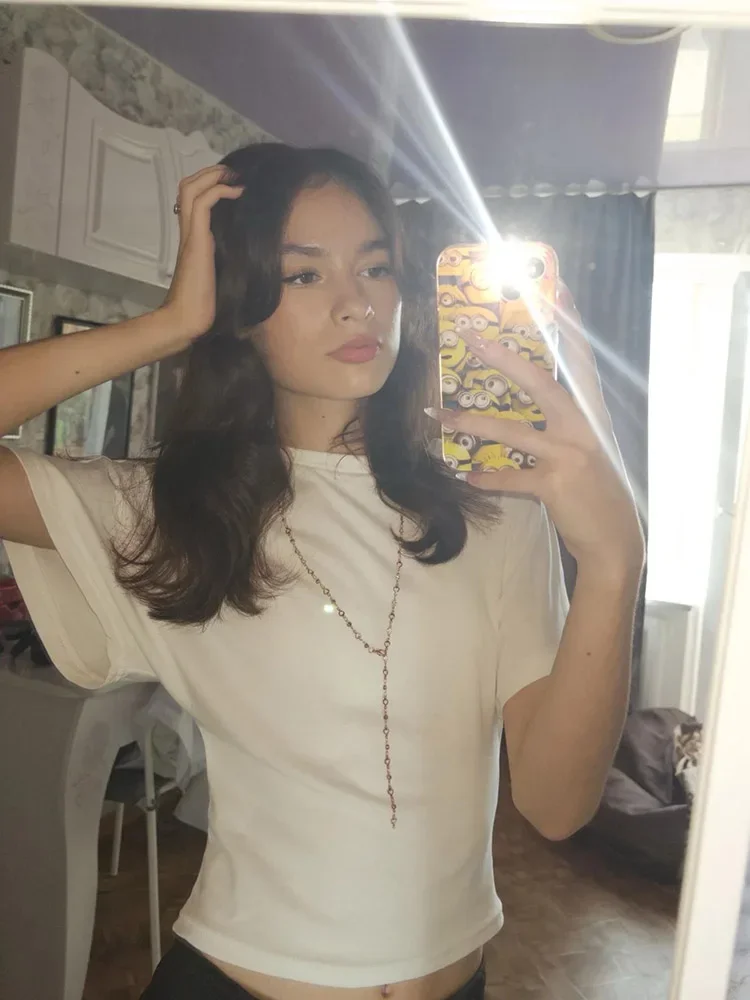 

Gray Cropped T-shirt Women's O-neck Corset Tops Fashion Casual Solid Streetwear Spring Summer Short Tee Shirts for Girls