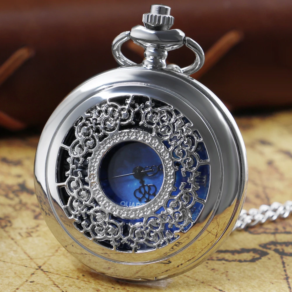 

Starry Sky Pocket Watch Round Dial Roman Number Vintage Quartz Pocket fob Watches Gifts Dropshipping Relogio De Bolso