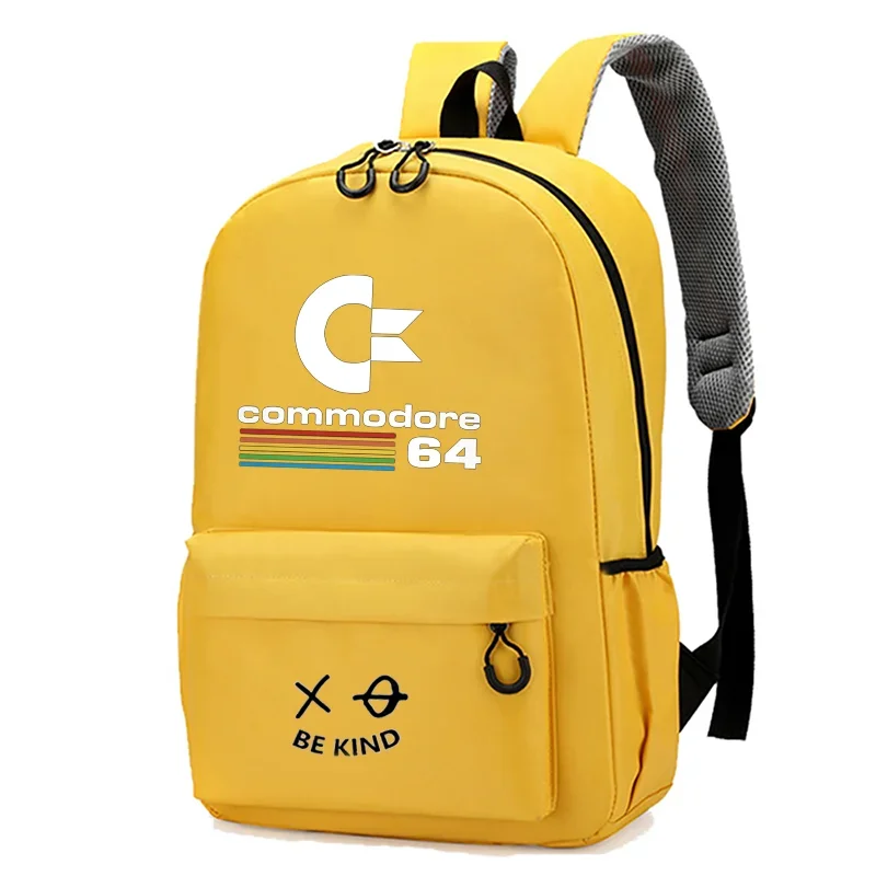 Commodore 64 프린트 배낭 여아 및 남아 학교 가방, 대용량 방수 노트북 학교 가방, 여행 가방