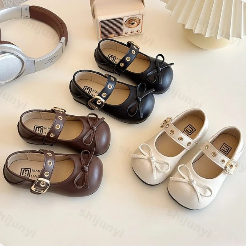 

Girls' Princess Shoes 2025 Spring Korean Edition Fashion Elegant Bow Design Cool Shoes Childrens' Comfortable Soft sole Sandals