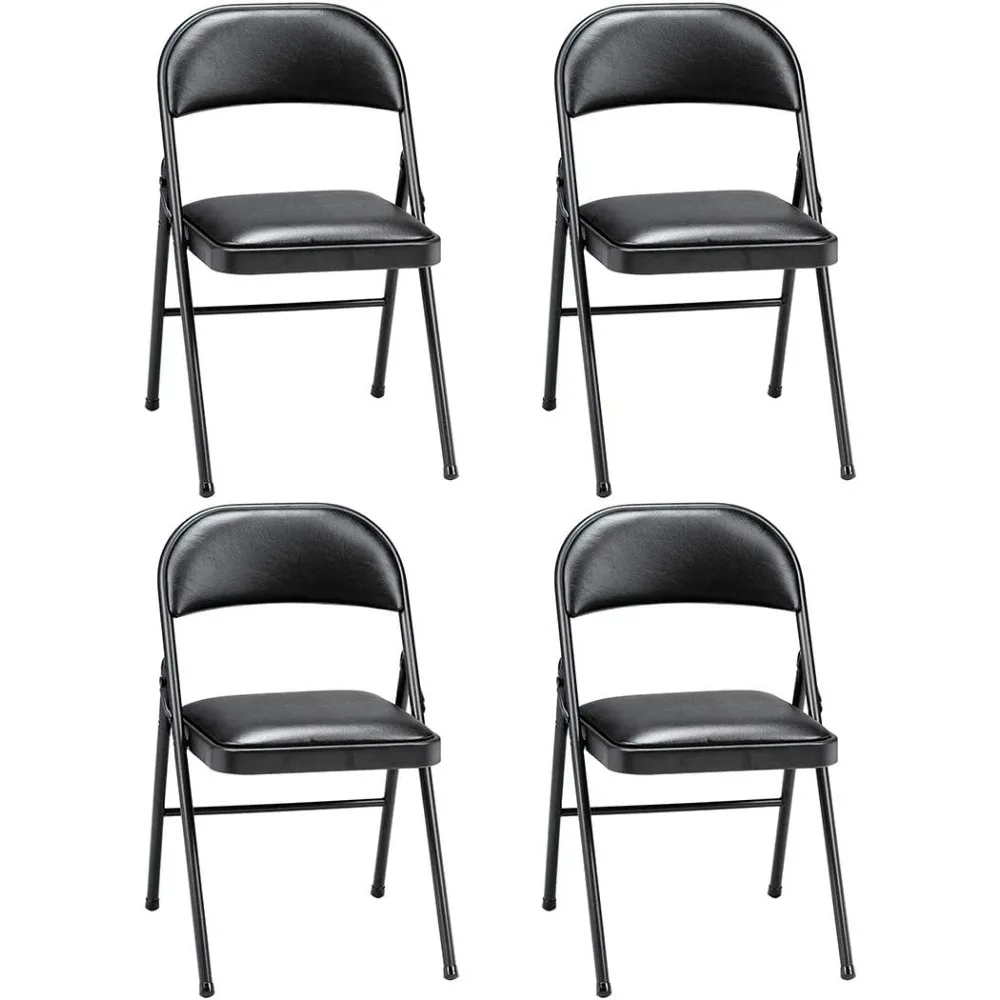 

Sudden Comfort Tubular Steel Frame and Deluxe Fabric Padded Folding Chair in Black Lace Frame and Black Seat and Back (4 Pa