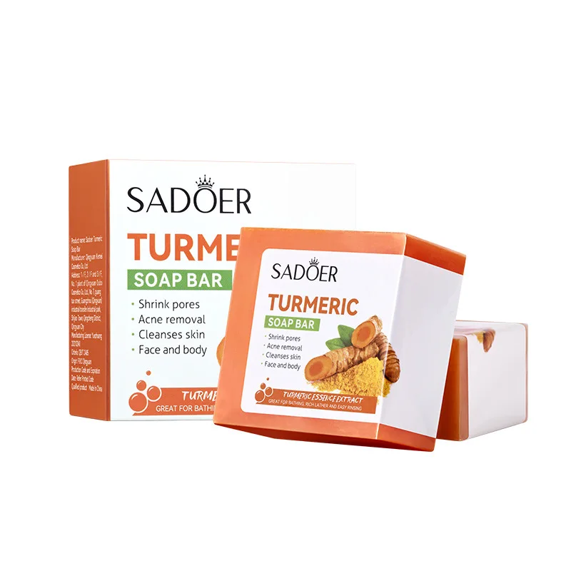 1 caja de jabón de cúrcuma, aceite hidratante y jabón limpio, previene la piel seca, producto hidratante y hidratante, cuidado corporal, 100g