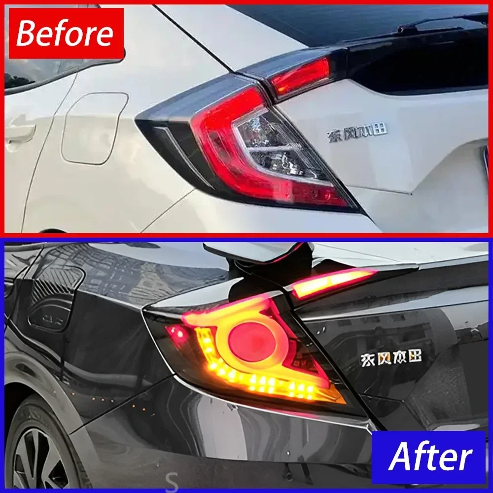 For Honda Civic X 10th FC FK7 FK8 2016-2021 Auto Rear Back Lamps Assembly Upgrade LED Dynamic Turn Car Tail lights Accessories