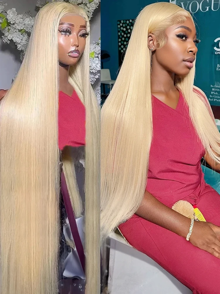 30 40 بوصة شعر مستعار أشقر مستقيم 613 Hd الدانتيل الباروكة الأمامية 13x6 شفاف 250% البرازيلي الملونة الدانتيل الجبهة الباروكات 100% الشعر البشري #1