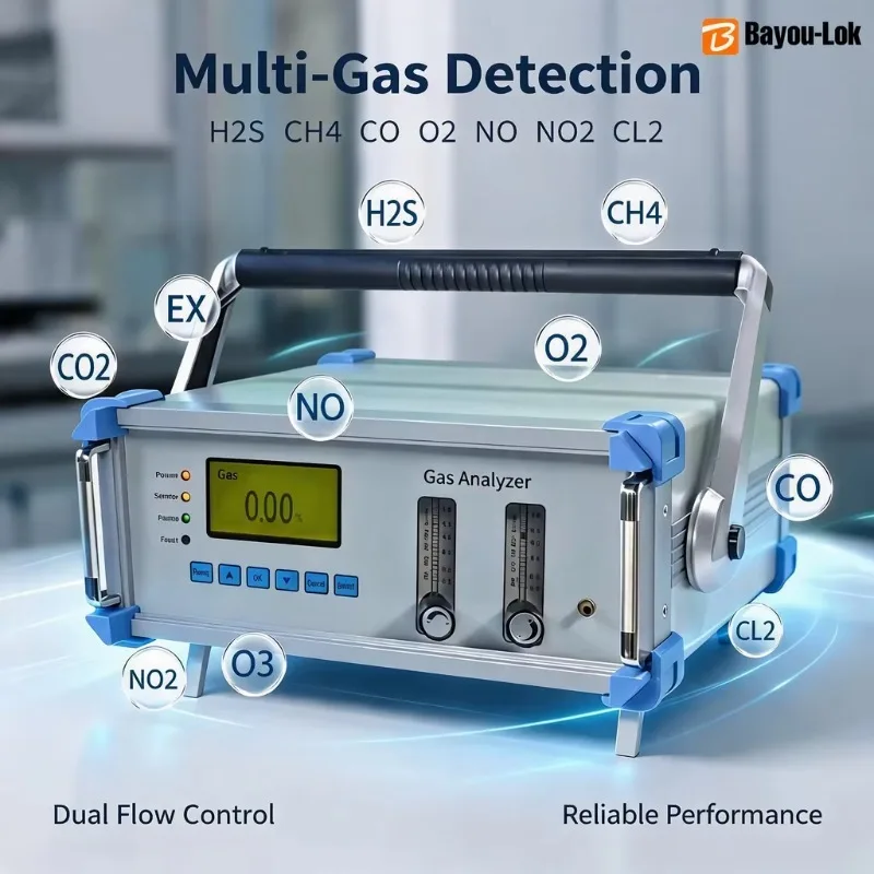 4-in-1 Digital Laboratory Gas Analyzer High Precision CO2/CO Monitor With Pump Suction Sound+Light Alarm 1 Year Warranty For Lab