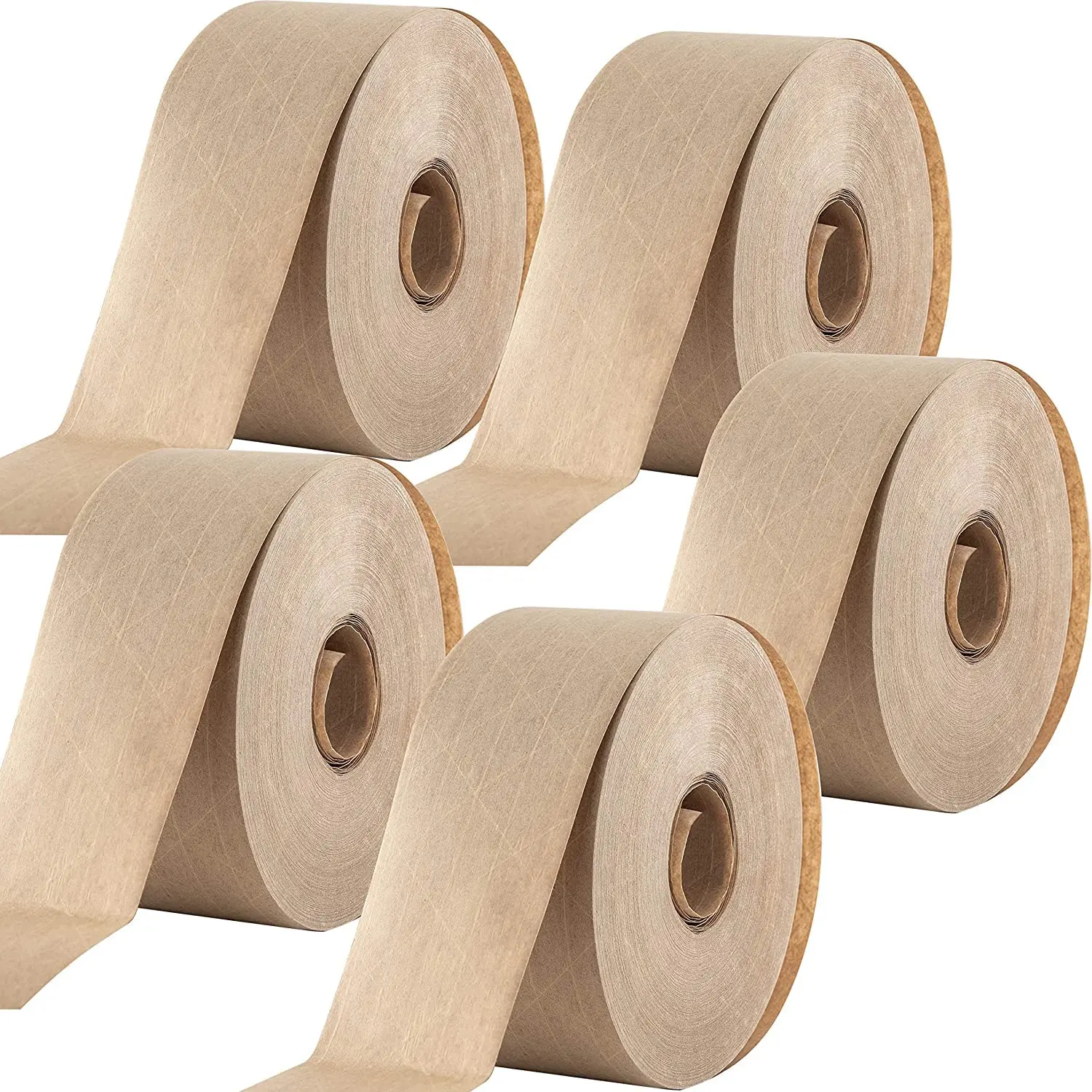 

Ultra Durable Water-Activated Tape for Secure Packing 5Pk. 2.75In, 450Ft Brown Kraft Gum Tape vides Heavy Duty Adhesiv