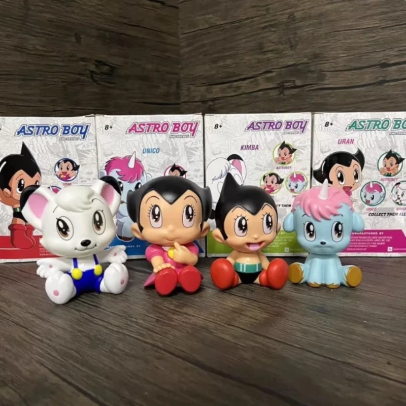 10cm anime q versão astroboy poderoso átomo leo estatueta tetsuwan átomo figuras de ação pvc adesivo brinquedo colecionável presente do festival