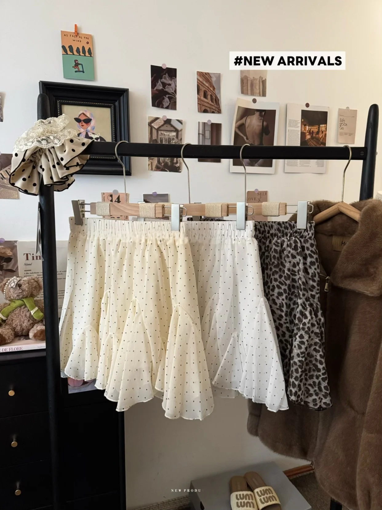 

Kumikumi High Waist Polka Dot A-Line Skirt Women's Summer Loose Slimming Skirt Teenage Girls Fashion Print Skirt
