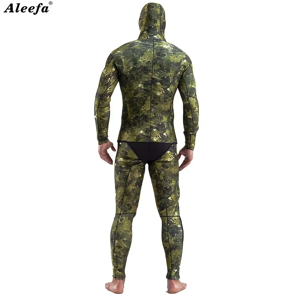 Men's Camouflage Open Cell Wetsuit 7mm- Durable CR Neoprene for Spearfishing and Diving,Freediving Two pieces Set