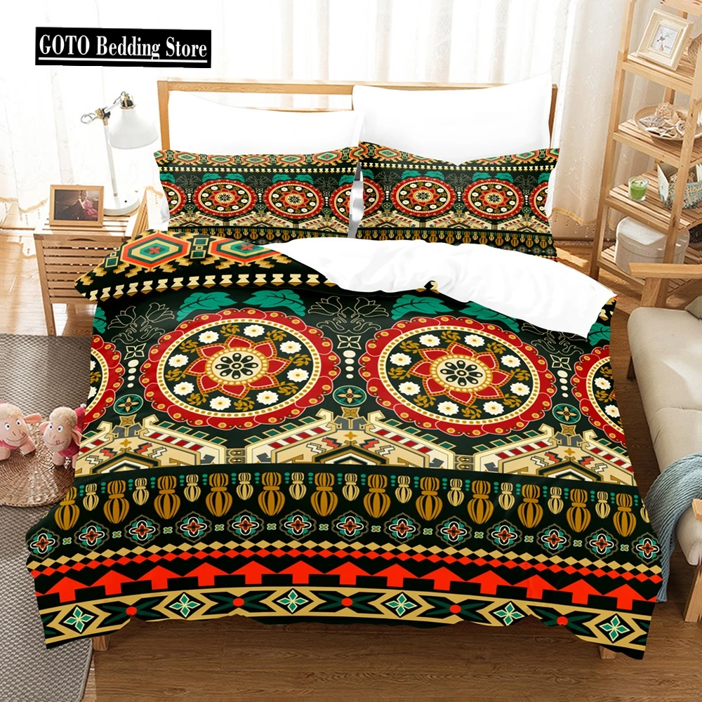 Mandala Bohemian Bedding for Adults, Winter Duvet Cover Sets,Twin,Full,Queen,King,Bedroom Set, boho flower Home Textile, 228x228