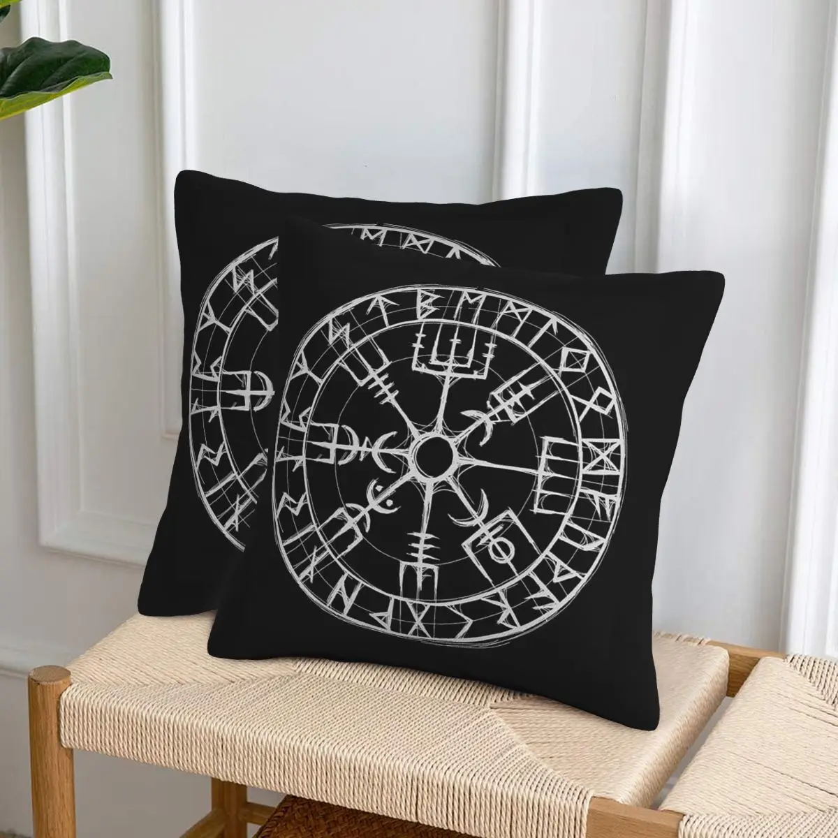 

Мифология викингов Vegvisir Shield Valhalla, 2 шт., квадратная наволочка, наволочка, декор, удобная декоративная подушка для домашнего автомобиля