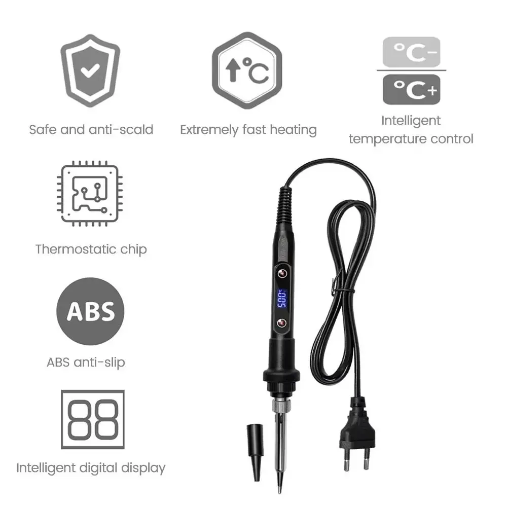 New Adjustable Temperature Electric Soldering Iron 80W 220V LCD Welding Tools Internal Heating Welding Pen