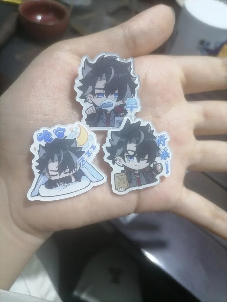 Genshin Impact 3 Style Wriothesley étudiant Style acrylique broche Cosplay Badge bijoux accessoires pour vêtements sac à dos cadeau