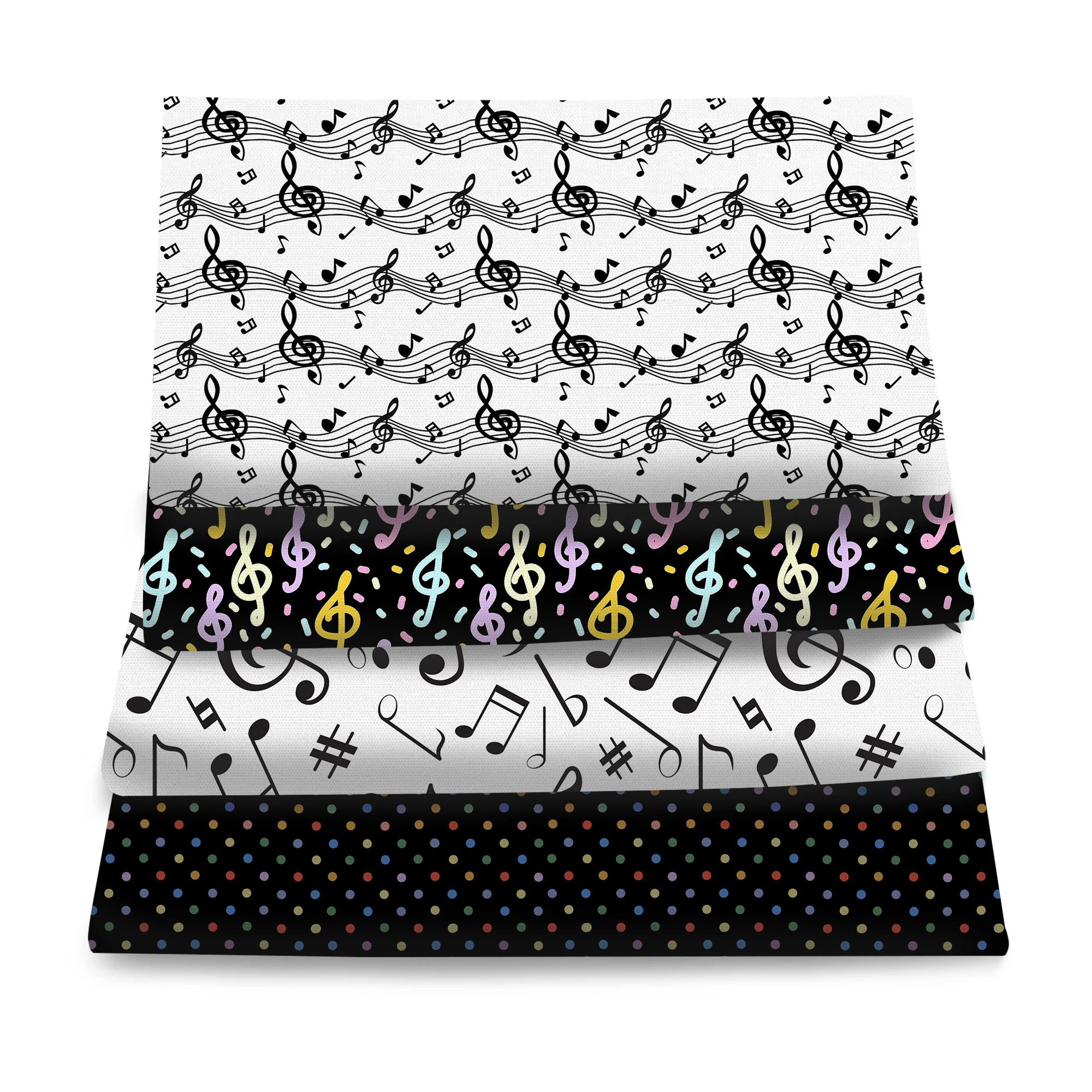 Pre-cut 4Pc/set 7.87x7.87inch(20x20cm) music notes series Precut Quilting Fabric Fat Quarter Fabric Bundle