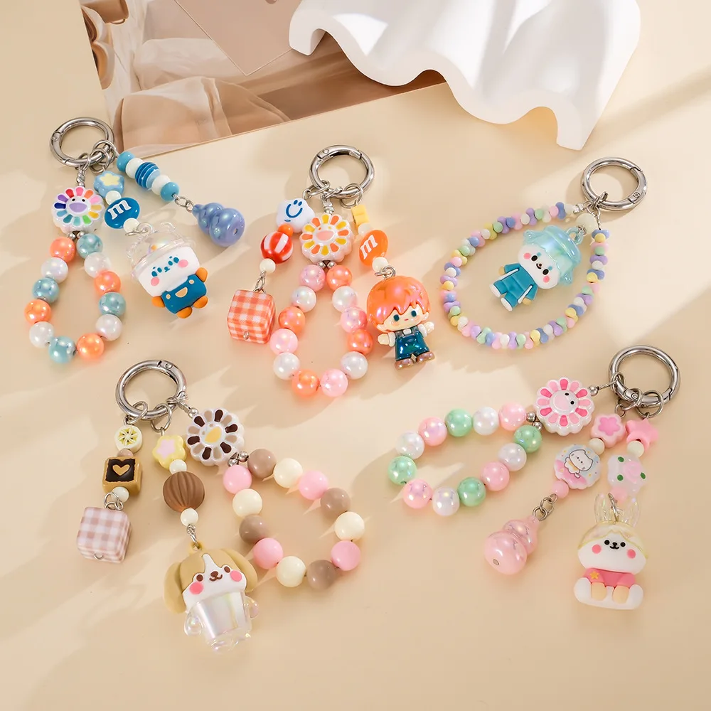 

Cartoon cute resin bunny bag hanging mobile phone pendant acrylic handmade bead key pendant bag decoration