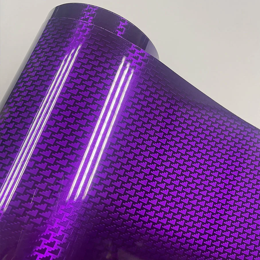 High Glossy Purple Aircraft Pattern Plated Carbon Fiber Bon Film Car Wrap Vinyl Sticker for Car Tuning Stickers Adhesive Decal