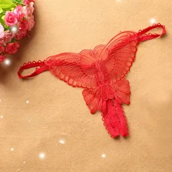 Sexy Lingerie Women'S Panties Crotch Opening Transparent G-Strings Thongs Solid Bowknot Underwear for Women Lace Erotic Pantys