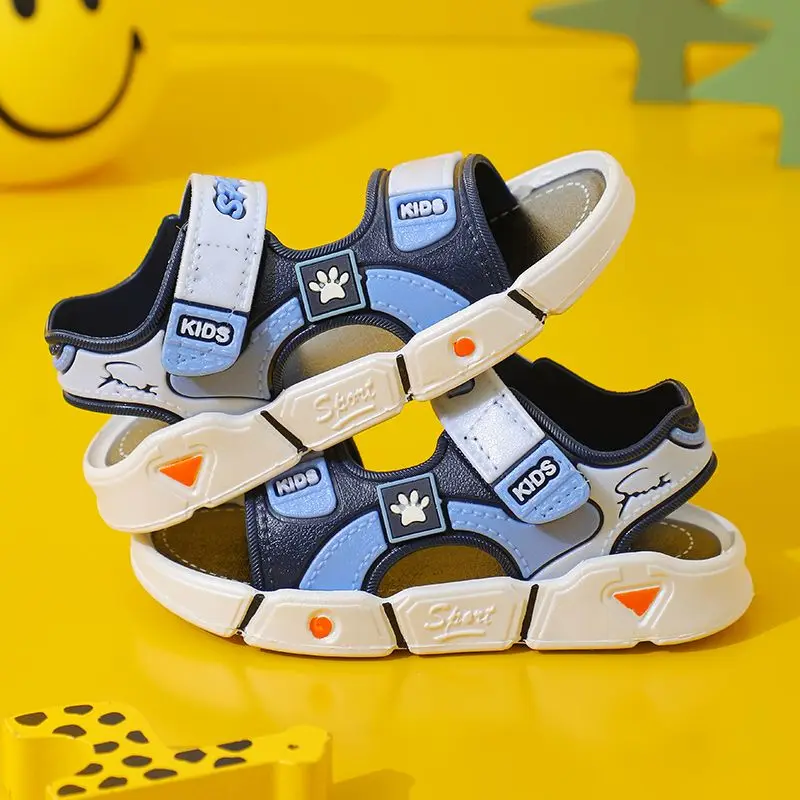 Children's Summer Boys Rubber Sandals Baby Shoes Kids Flat Child Beach Shoes Sports Soft Non-slip Casual Toddler Sandals