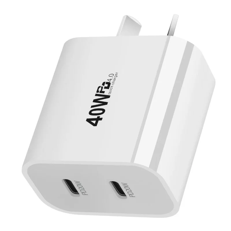 

UK US EU AU USB C Charger Block Dual Port UBS C Wall Fast Charging Travel Plug Power Adapter Compatible With Ipone 15 15 Plus