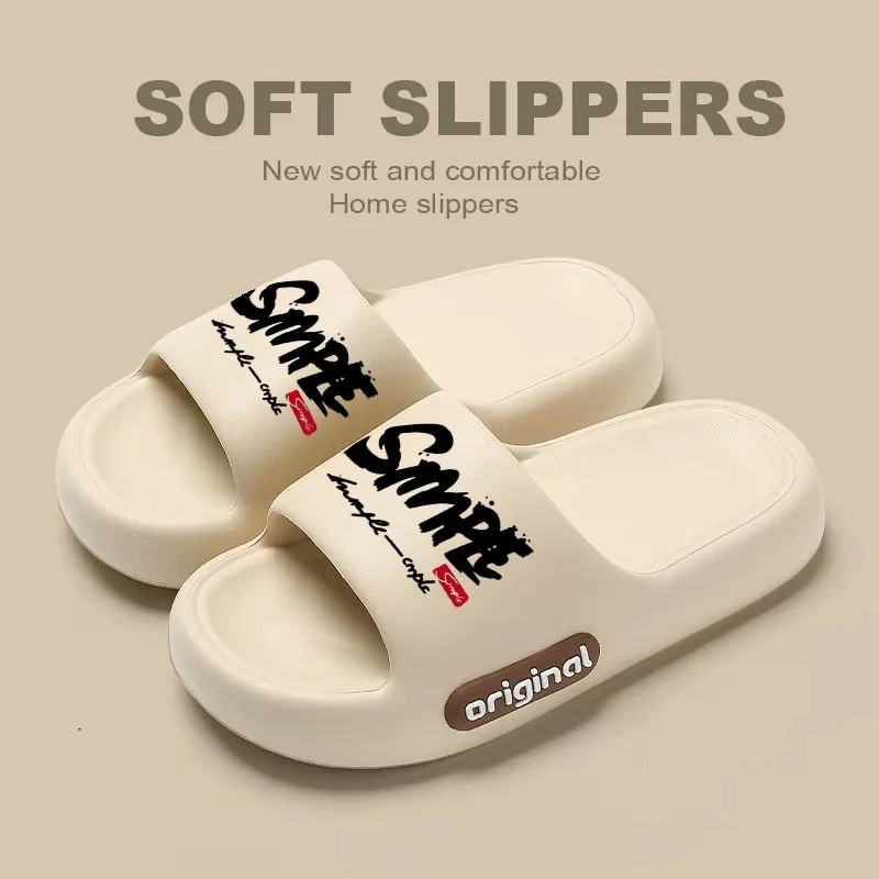 New Printed Comfortable Eva Thick-Soled Fashion Trendy Slippers for Men and Women Couples, Versatile Casual Slippers for Home, Outdoor, and Daily Commuting